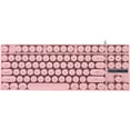 thumbnail image 4 of FIGT-Wired Keyboard, Ergonomic Design Retro Punk Style 87 Keys Gaming Keyboard for Family (Pink)【0509】, 4 of 8