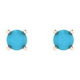 thumbnail image 3 of 0.5 Ct Round Cut Studs Blue Turquoise 14K Rose Solid Solid Gold Everyday Dainty Earrings Push Back, 3 of 7