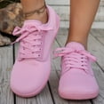 thumbnail image 2 of EKVAHL Women's Orthopedic Barefoot Sneakers, Breathable Mesh Lace Up Trainers, Arch Support Zero Drop Wide Width Hiking Daily Walking Tennis Shoes Pink, 2 of 5