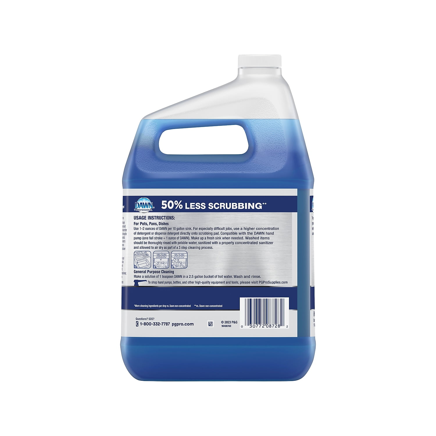 Dawn Heavy-Duty Manual Pot/Pan Dish Detergent, Original Scent, 1 gal Bottle, 4/Carton (08837)