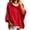 Red, variant on Women’s Batwing Sleeve Hoodie Fall Mid Sleeve Loose Hooded Sweatshirt Oversized Sports Casual Pullover Tops