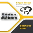 thumbnail image 2 of fastboy 580pcs Retaining Rings Convenient External Circlip Stainless Steel Wear-resistant Snap Ring Opening Hook Hardware Assorted Kits Black, 2 of 8