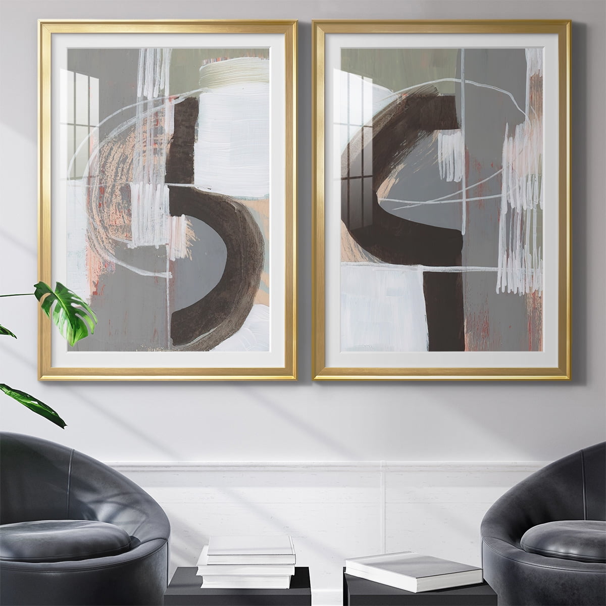 Wexford Home Arching Neutrals III Premium Framed Print, 18.5" x 24.5" - Ready to Hang, Gold (Set of 2)