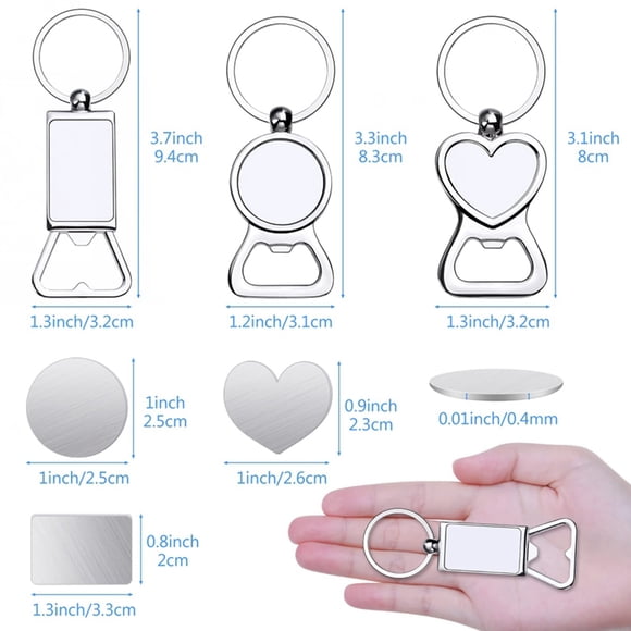 Sublimation Blanks Keychains Metal Bottle Opener Heat Transfer Sublimation Keychains for Personalized Sublimation Photo