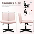 thumbnail image 2 of CQAOE Criss Cross Desk Chair, Armless Wide Seat Fabric Vanity Chair, Rocking Mid Back Ergonomic Task Chair for Home Office Bedroom Small Spaces, No Wheels (Pink), 2 of 8