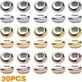 thumbnail image 2 of 30pcs 8mm Insert Rubber Stopper Beads Brass Adjustable Slider Clasps Round Beads Positioning Spacer Beads Jewelry Making Accessories for DIY Bracelet Necklace Crafts, 3 Colors, 2 of 7