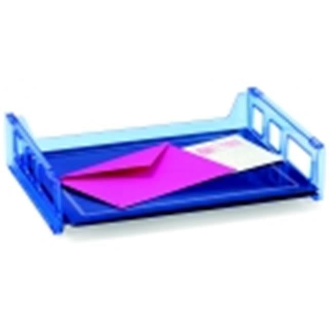Officemate Blue Glacier Side Load Letter Tray, Transparent Blue (23218)