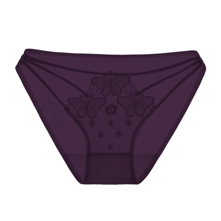 

CAICJ98 Womens Underwear Cotton Womens In The Waist Is Pure Hollow Out And Raise The Pure Brief Panties Purple One Size