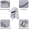thumbnail image 3 of Yirtree Foldable Sun Cap, Fishing Hats, UPF 50+ Protection Caps with Face Mask Neck Flap, 3 of 8