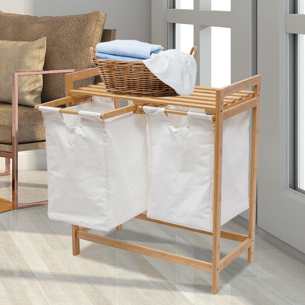 Sectioned washing basket outlet