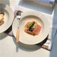 thumbnail image 3 of Dining Plate Pure White Ceramic Plate Thread Hat Plate Deep Plate Dessert Cake Plate Salad Plate Household Kitchen Restaurant Round Plate, 3 of 7