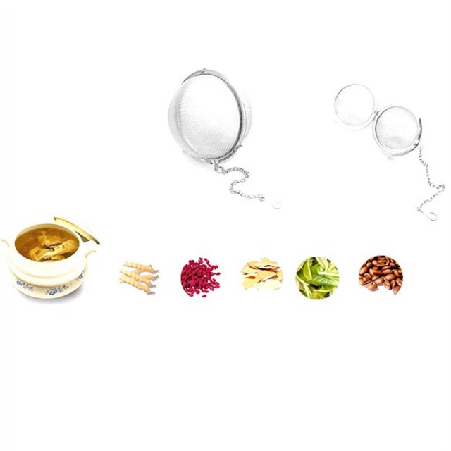 Bola de colador de especias de té Ndcxsfigh 4,5 cm acero inoxidable reutilizable