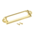 thumbnail image 4 of Unique Bargains 60x17mm Drawer Tag Label Metal Label Holder File Tag Frames Gold Tone 10 Pack, 4 of 6