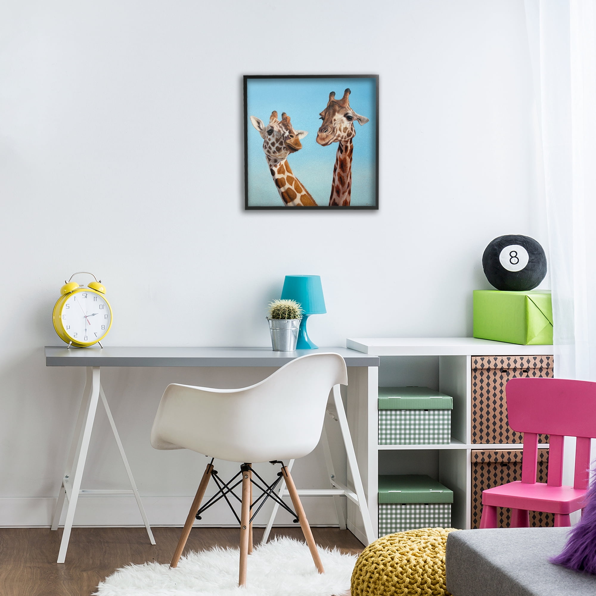 Stupell Industries Romantic Soulmate Giraffes Black Framed Giclee Art, design by Lucia Heffernan