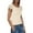 Beige, variant on MIXUE Womens Summer Tops Summer Solid Color Round Neck Ruffled Short Sleeve Casual T Shirts Daily-Wear,Beige,L