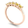 thumbnail image 2 of 0.35 ctw Wedding Band for Women - 14K Rose Gold Yellow Moissanite Stackable Eternity Ring, 2 of 6