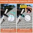 thumbnail image 2 of Grand Miroir d'Inspection Extensible de 4,9 Po, Inclinaison à 180° et Rotation à 360°, Miroir d'Inspection Réglable pour Gouttières, Toit, Conduit, sous le Véhicule, 2 of 6