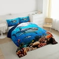 thumbnail image 3 of Feelyou Cute Shark Animal Queen Comforter Set, Underwater World Bedding Comforter Set, 3pcs, 3 of 8