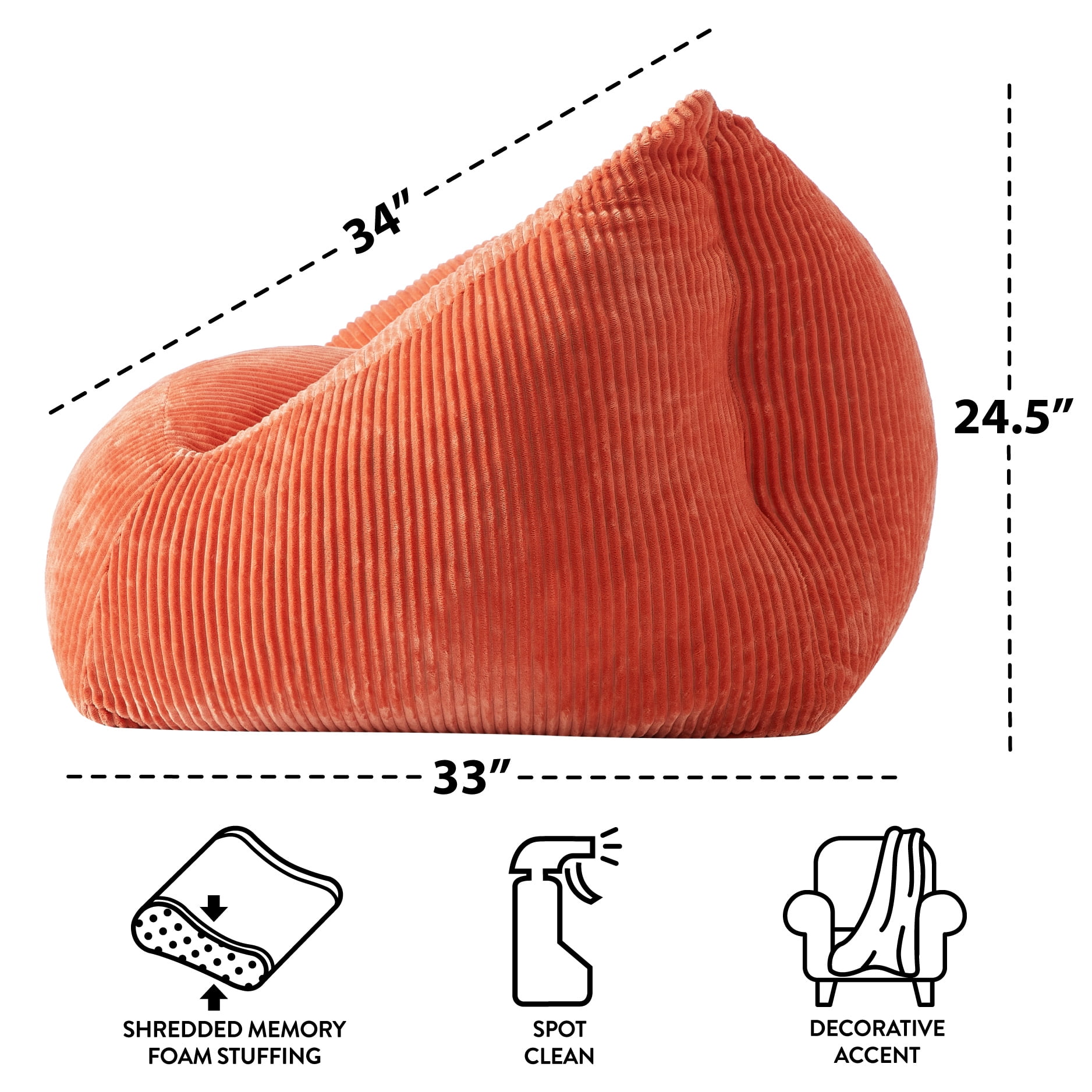 Mainstays by Becky G. & Alejandra Ribbed Plush Compressed Foam