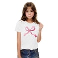 thumbnail image 2 of Eltusu Girls Short Sleeve Tops, Pullover Fashion Summer Crewneck Kids T-shirts White Size 3-14 T, 2 of 7