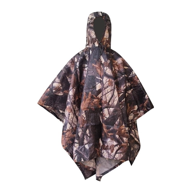 Chubasquero impermeable Chaqueta de lluvia unisex para senderismo al aire libre (camuflaje de hoja) Hugtrwg Para estrenar