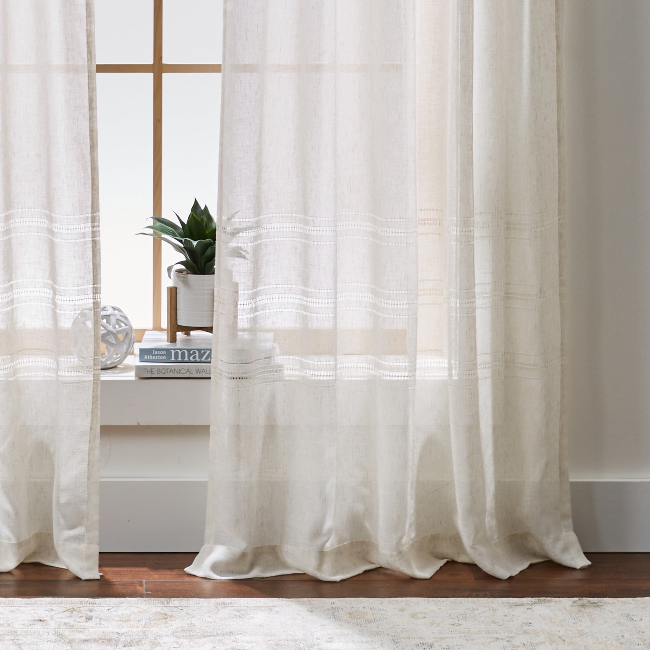 Better Homes & Gardens Specialty Stitch Single Curtain Panel, Vanilla Dream, 50" W x 95" L