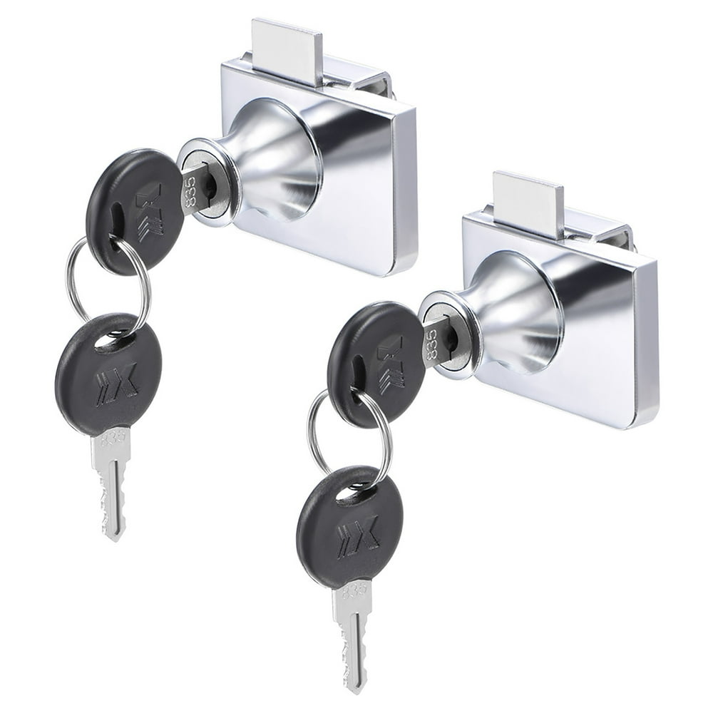 Glass Door Lock for Hinged Glass Display Case Keyed Alike 2Pcs