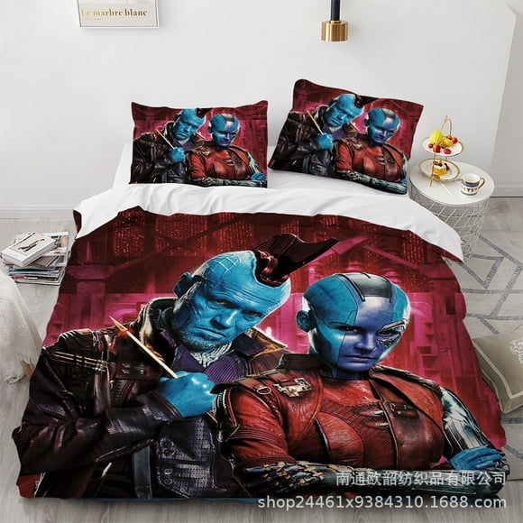 Guardians Of The Galaxy Bedding Quilt Cover, Three-Piece Set, Soft Microfiber, 3D Printed Duvet Cover-Youyoupin