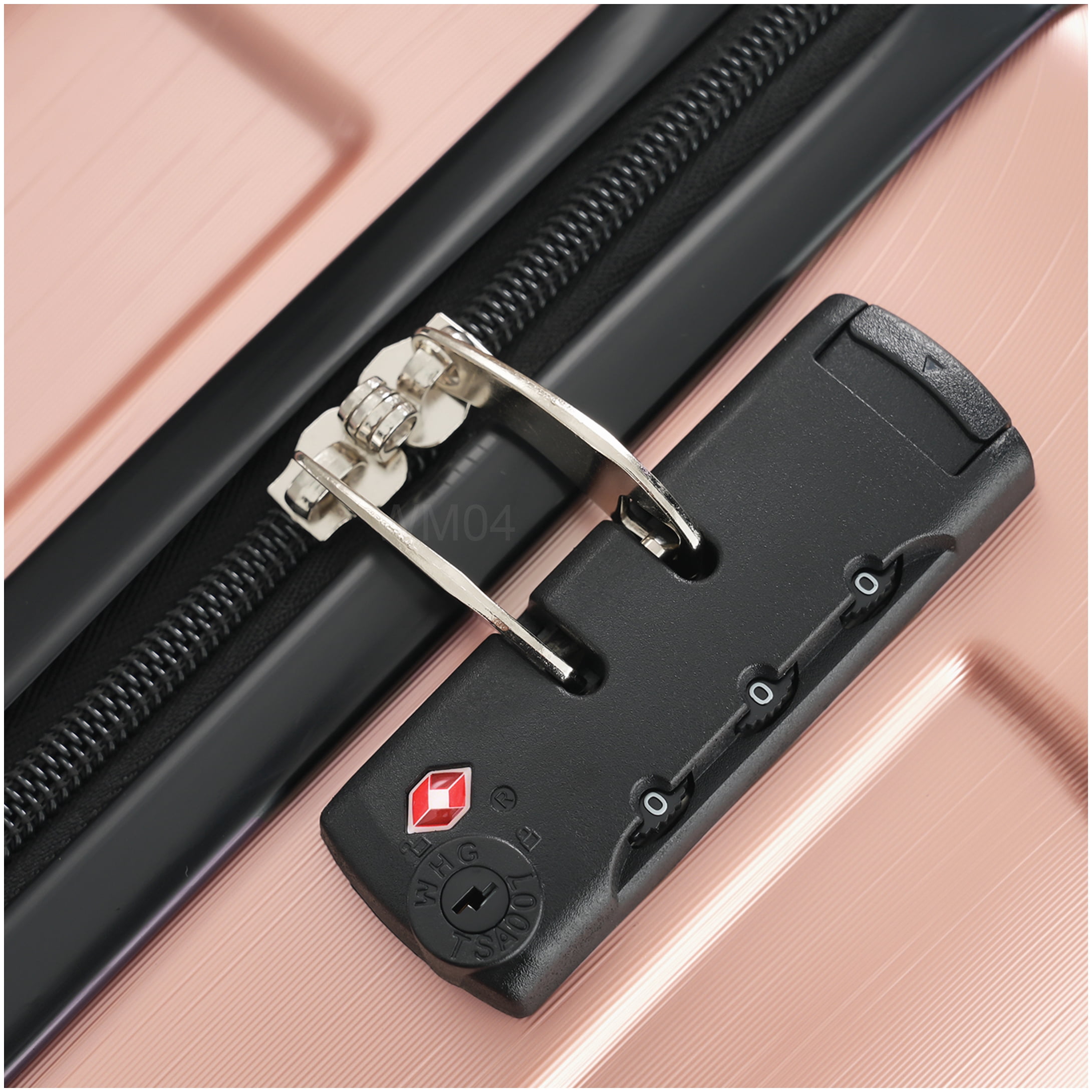 TSA Approved Lock Rose Pink 20" Carry On Luggage, ABS Hardshell Suitcase with Double Wheels