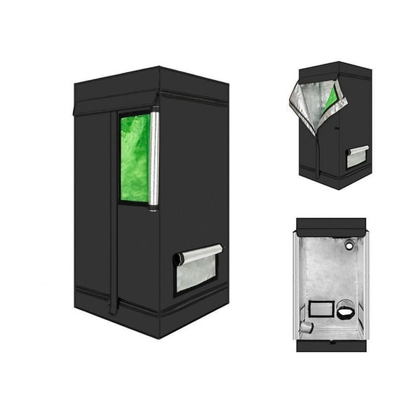 YKITRD 24"x 24"x 48" Indoor Plant Grow Tent 600D Mylar Reflective Hydroponics Growing