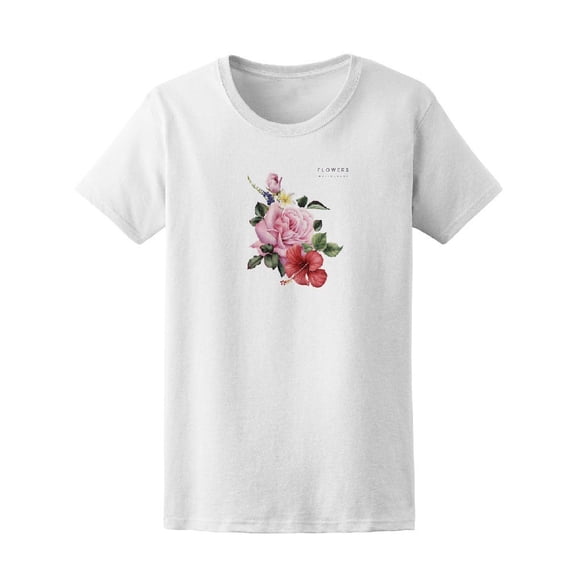 Bouquet With Watercolor Flowers Tee Women's -Image by Shutterstock