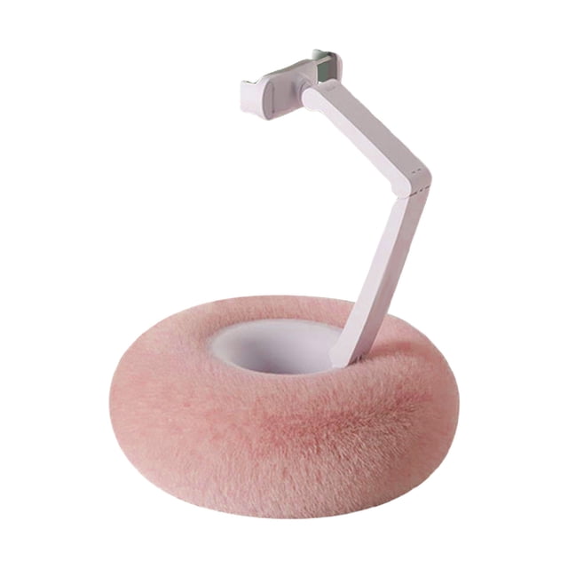Pink Furry Bowl Phone Adjustable Rotating Stand Tablet Pillow Phone Stand In Pink For Devices 60 85Mm Wide