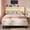 Beige, variant on Upholstered Bed Frame with Headboard Full Size Bed Frame with LED Lights & Charge Station & Storage Platform,Beige