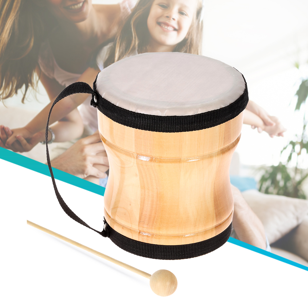 Anself Wood Hand Bongo Drum Musical Percussion Instrument with Stick Strap - image 4 of 7