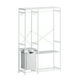 thumbnail image 3 of Glavbiku Portable Wardrobe Clothes Rack with Mesh Storage and Oxford Cloth Storage Bag,White,Adult, 3 of 9