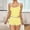 Yellow, variant on Women’s Lace Trim Cami Pajama Set Sleeveless Tank Top and Shorts Sleepwear Soft Loungewear 2 Piece PJs