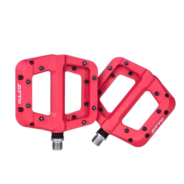 Ztto 1 par de bicicletas Pedal plano Antideslizante Color Sólido Ciclismo Al Aire Libre Pedales de Montaña Pedales Ciclo Piezas Componente Ajuste Rojo Inevent OD002861-02B