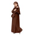 thumbnail image 4 of RXMEKW Ensemble de Robe Musulmane avec Châle pour Filles Manches Longues Col Rond Robe à Volants Tenue 2 Pcs Rose, 4 of 8