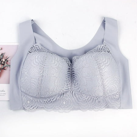 

Women s Plus Size Unadjustable Sports Extra-Elastic Breathable Lace Trim Bra Note Please Buy One Size Larger