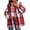 Red, variant on UVN Plaid Shirts for Women Flannel Long Sleeve Shacket Jacket Ladies Shirt Button Down Top Casual Coats