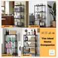 thumbnail image 2 of 4 Tier Metal Storage Rack, Powder-Coated Steel Wire Shelving Unit, Freestanding Floor Shelf, Tool-Free Assembly, 60 x 40 x 121 cm, Midnight Black, 2 of 6