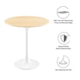 thumbnail image 3 of Modway Lippa 20" Round Wood Grain Side Table in White Natural, 3 of 7