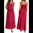 thumbnail image 3 of Conjunto de 2 Piezas para Mujer, Estilo Casual, con Falda Larga y Tirantes para Salir A la Playa. Rojo XL, 3 of 7