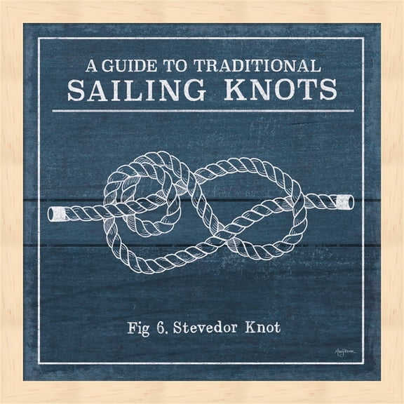 Vintage Sailing Knots VI by Mary Urban, Framed Wall Art, 13.25W x 13.25H