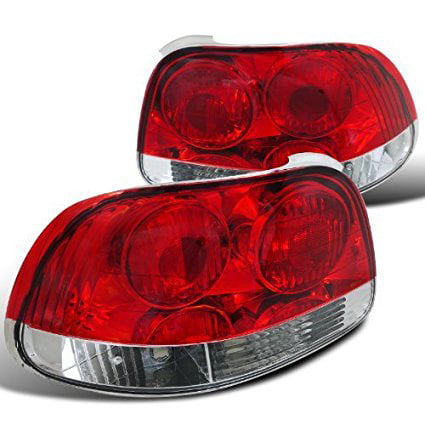 Spec-D Tuning LT-DEL93RPW-APC Honda Del Sol 2Dr Coupe Red Clear Lens Rear Tail Brake Lights Pair