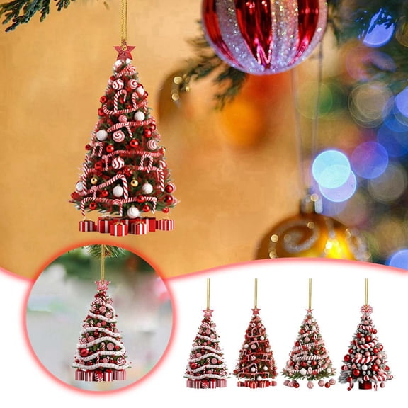 Vintage Christmas Tree Ornaments, Christmas Tree Decoration Set With Antler Bells Multicolor One Size