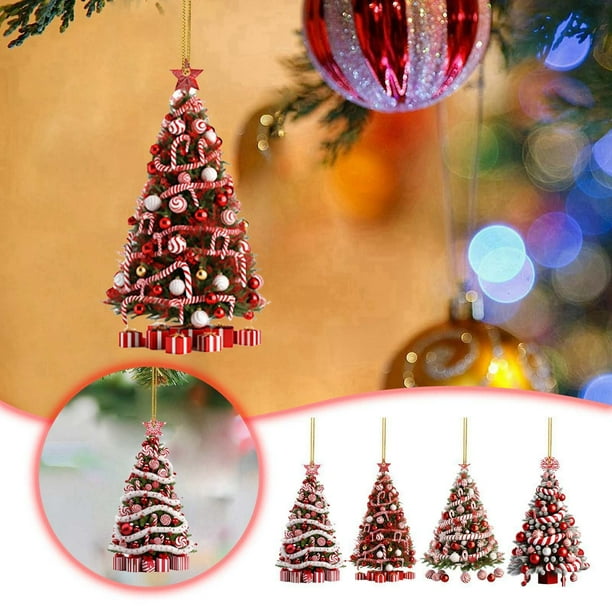 Artículos Colgantes De Acrílico Adorno navideño plano acrílico para coche o árbol de Navidad, ideal para decorar el hogar y la oficina (1 unidad). Rkxzt