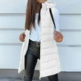 thumbnail image 5 of cocolona Womens Long Puffer Vest Stand Collar Sleeveless Hooded Down Jacket Fall Winter Casual Loose Coats with Pocket, 5 of 8