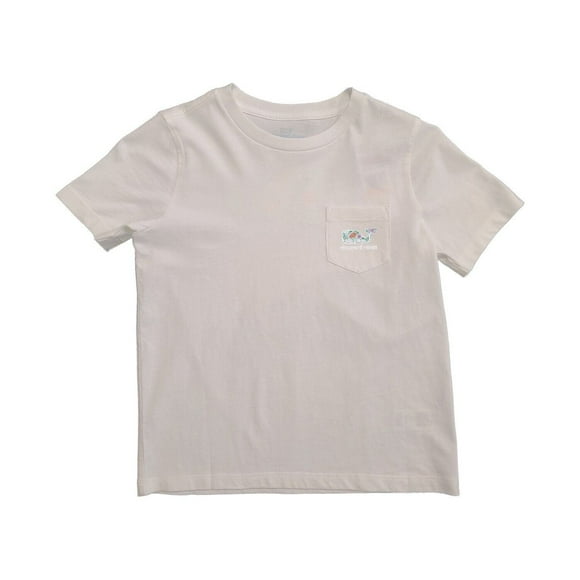 Vineyard Vines T-shirt à casquette blanche pour garçon Palm Beach Whale avec Poche de Remplissage (S01)