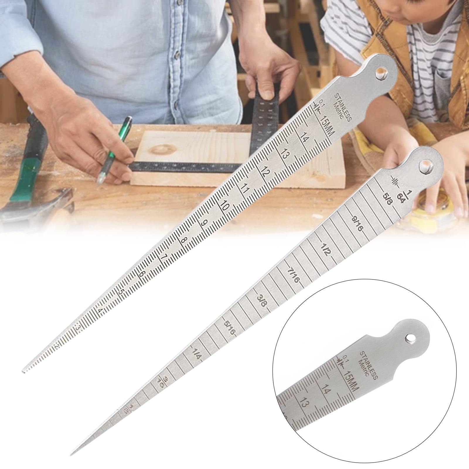 Walbest 1-15mm Taper Gauge High Accuracy Laser Engraved Stainless Steel ...